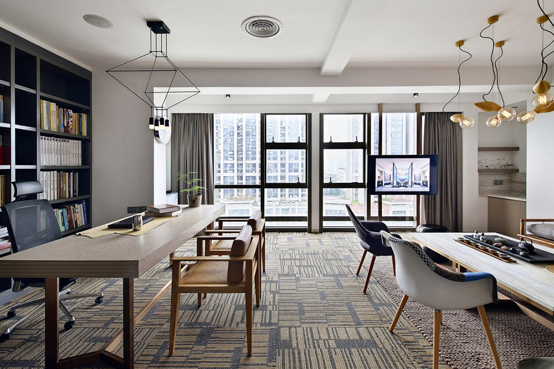 新中式風格總經(jīng)理辦公室設計裝修圖-第3張圖片-上海古都建筑設計集團 新中式風格總經(jīng)理辦公室設計裝修圖-第3張圖片-上海古都建筑設計集團